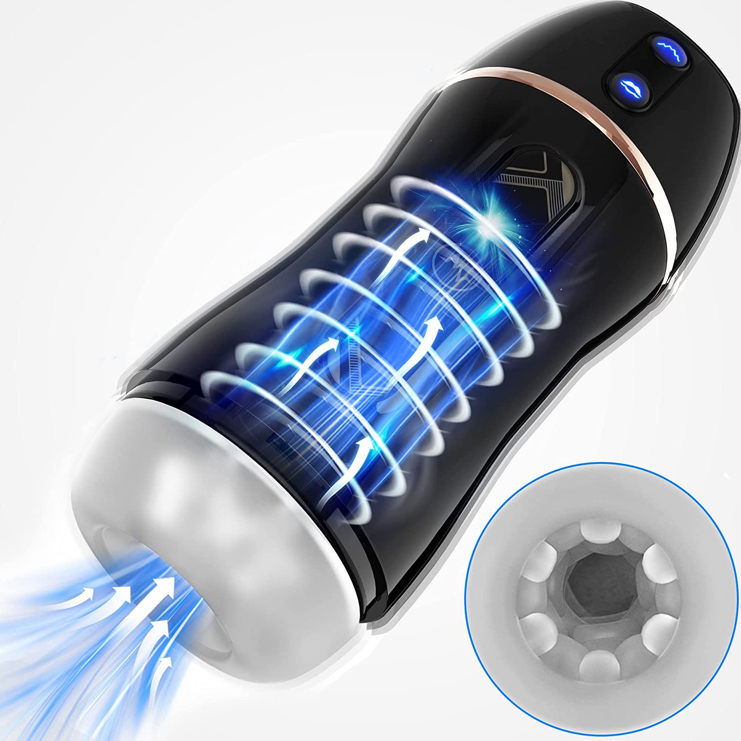 Male Masturbators Toys Sucking, AMOVIBE Men's Sex Toys with 10 Vibration Mode and 5 Suction, Silicone Realistic Strokers Double Fast Sucking Masturbator, Adult Sex Toys & Games
