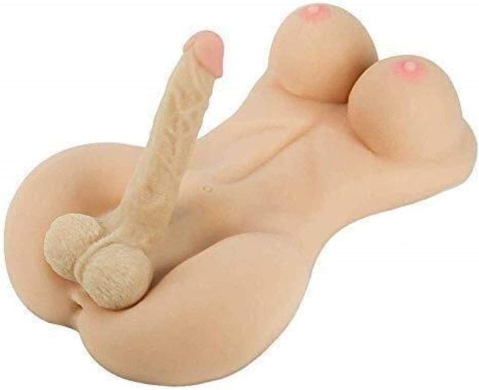 2 in 1 Mixed Torso, Breast Penis Sex Toys Male Female Dolls (Flesh)