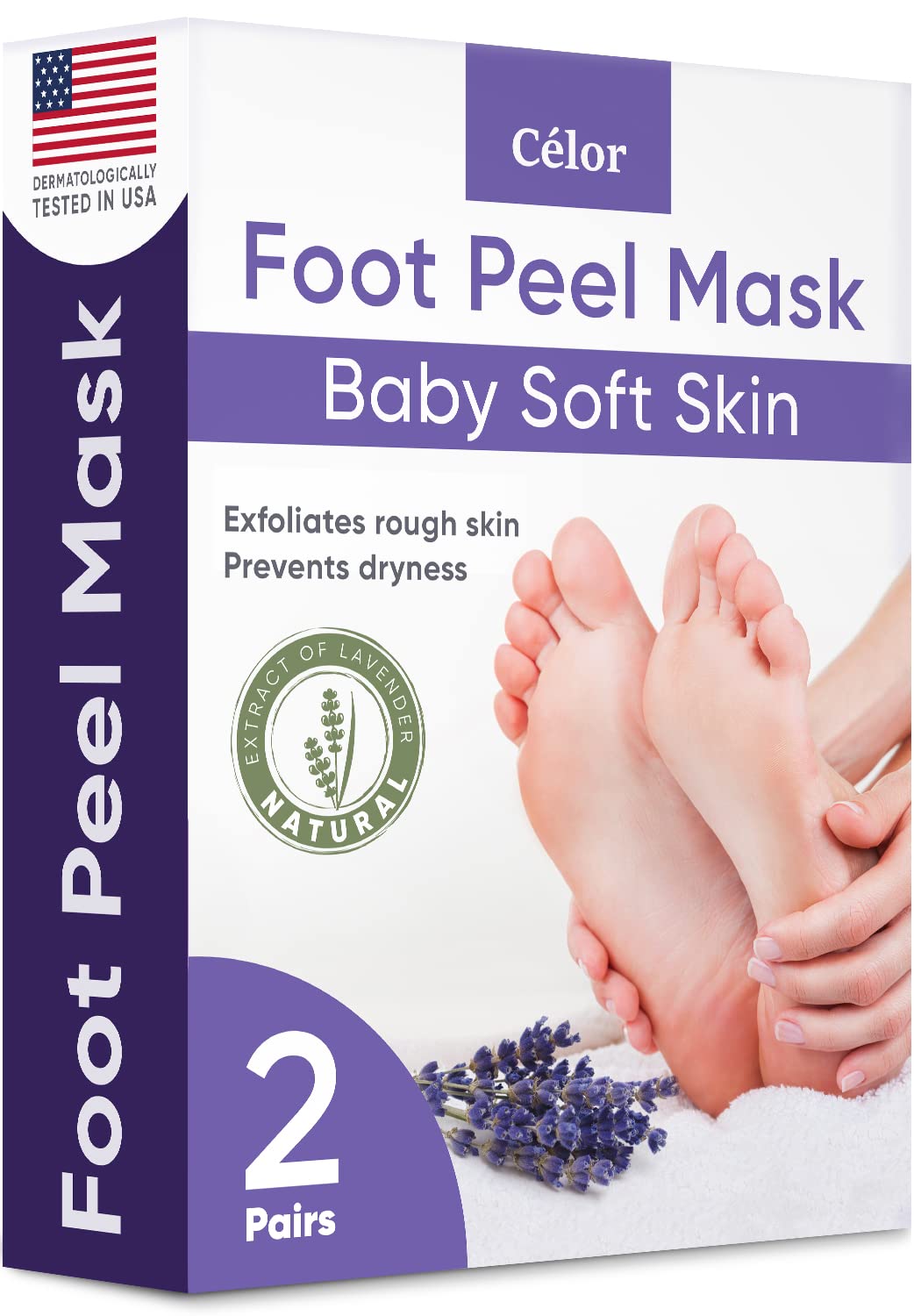 ﻿Foot Peel Mask (2 Pairs) - Foot Mask for Baby soft skin - Remove Dead Skin | Foot Spa Foot Care for women Peel Mask with Lavender and Aloe Vera Gel for Men and Women Feet Peeling Mask Exfoliating