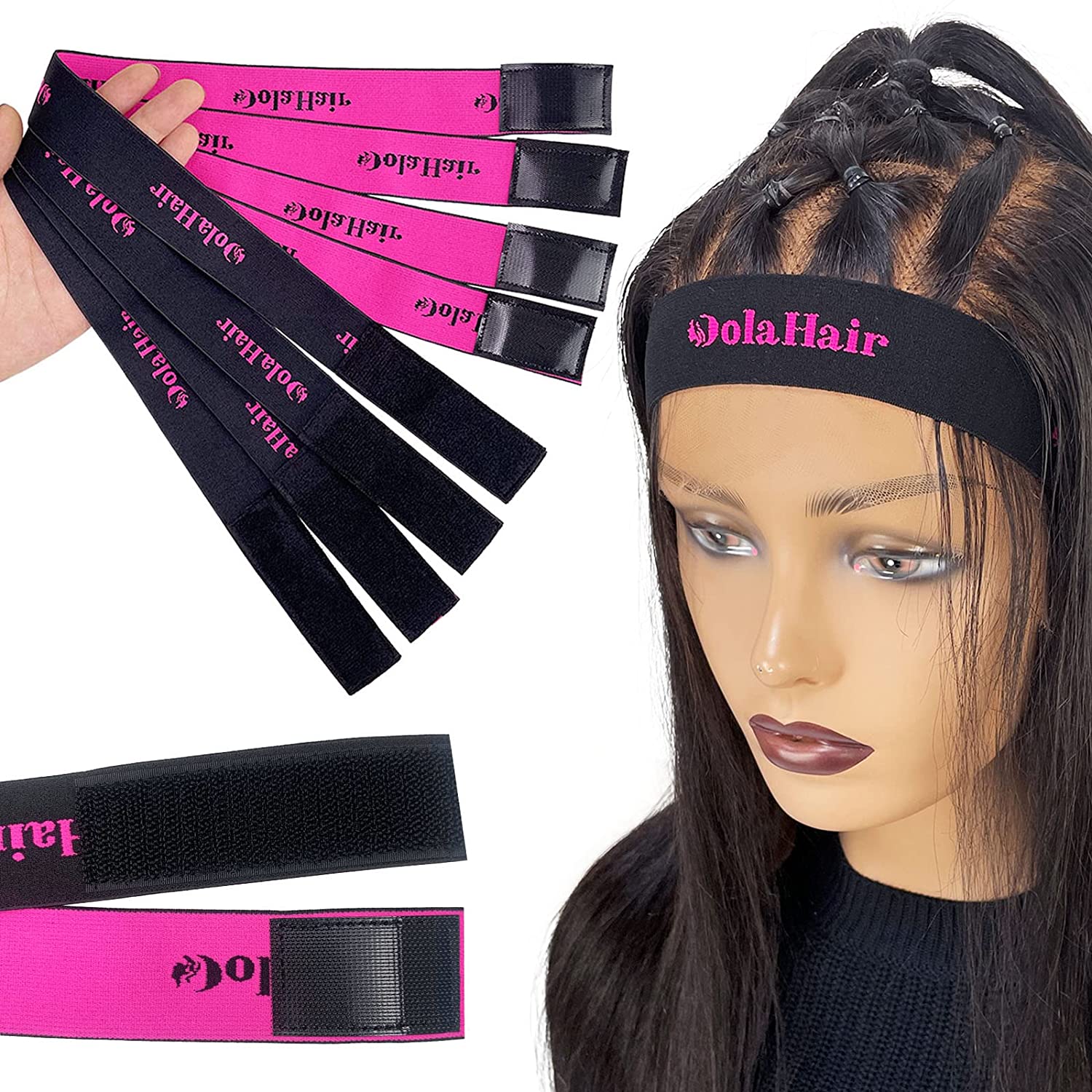 Dolahair Lace Melting Band, Elastic band for Wigs, 4PCS Wig Band for Wigs Edge Wrap to Lay Edges, Wig Band Edge Wrap to Lay Edges, wig headband, lace band, wig accessories melt band for lace wigs, Edg