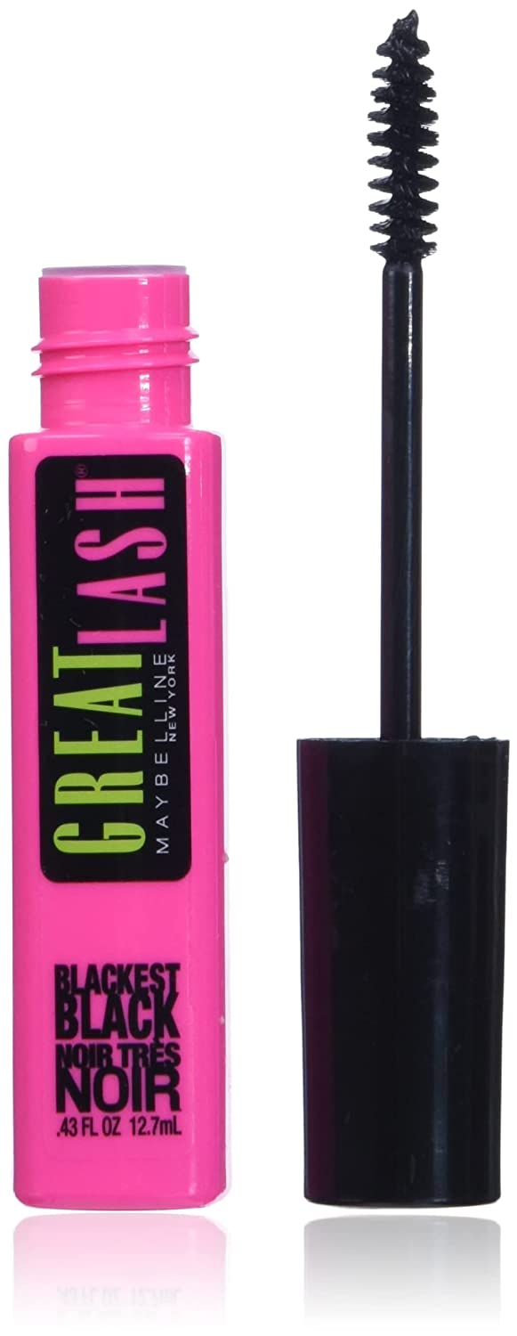 Maybelline New York Makeup Great Lash Washable Mascara, Blackest Black Volumizing Mascara, 0.43 fl oz