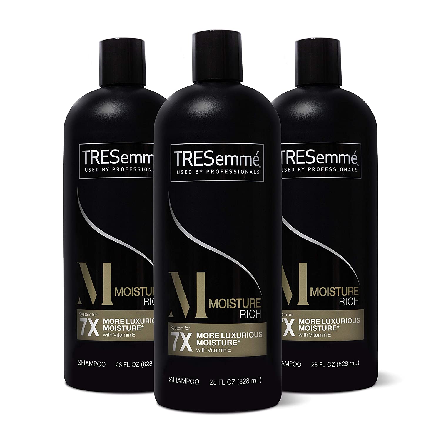 TRESemmé Shampoo for Dry Hair Moisture Rich Professional Quality Salon-Healthy Look and Shine Moisture Rich Formulated with Vitamin E and Biotin 28 oz 3 Count
