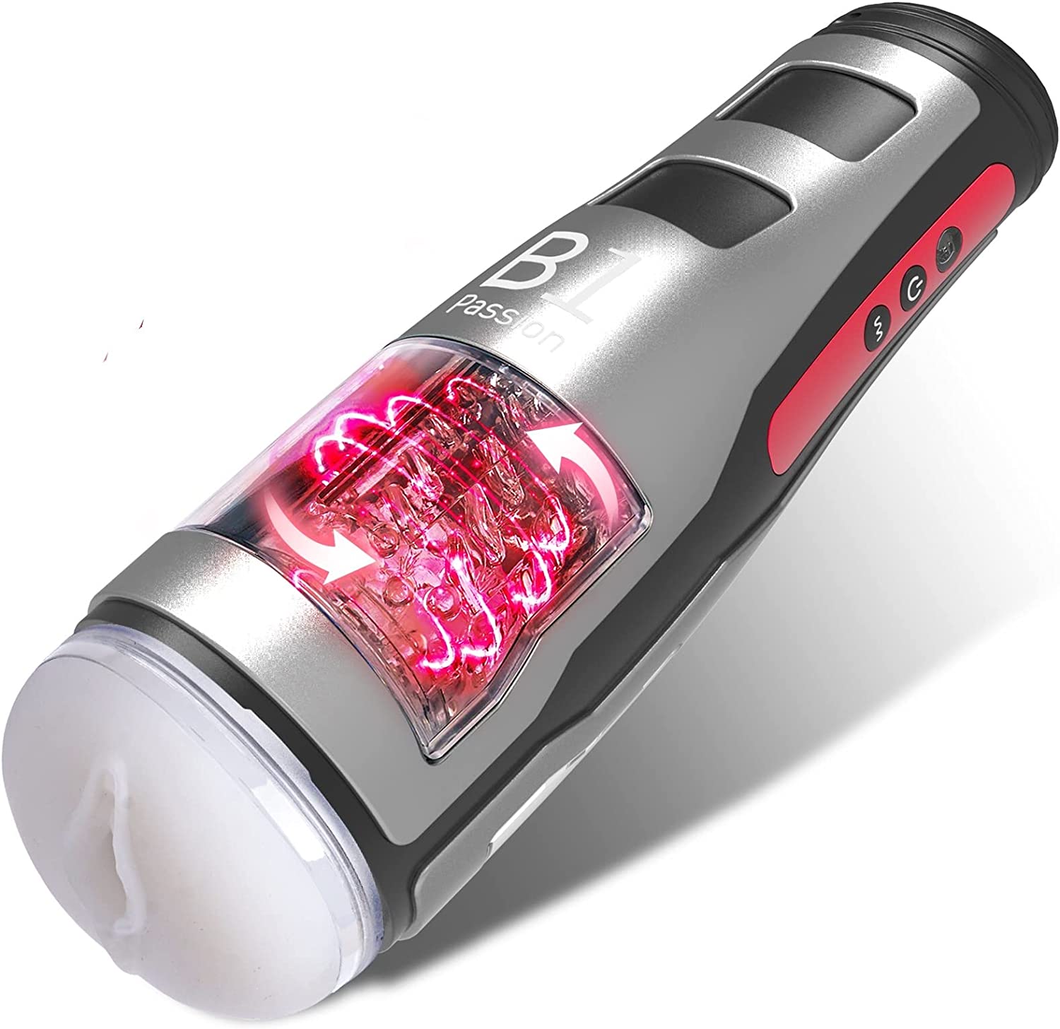 Thrusting Male Masturbator for Men, Automatic Blowjob Machine with Led Display Screen 10 Thrusts Rotations, Hands Free Male Oral Sex Toy for Men Masturbation with Realistic Stroker Pocket Pussy