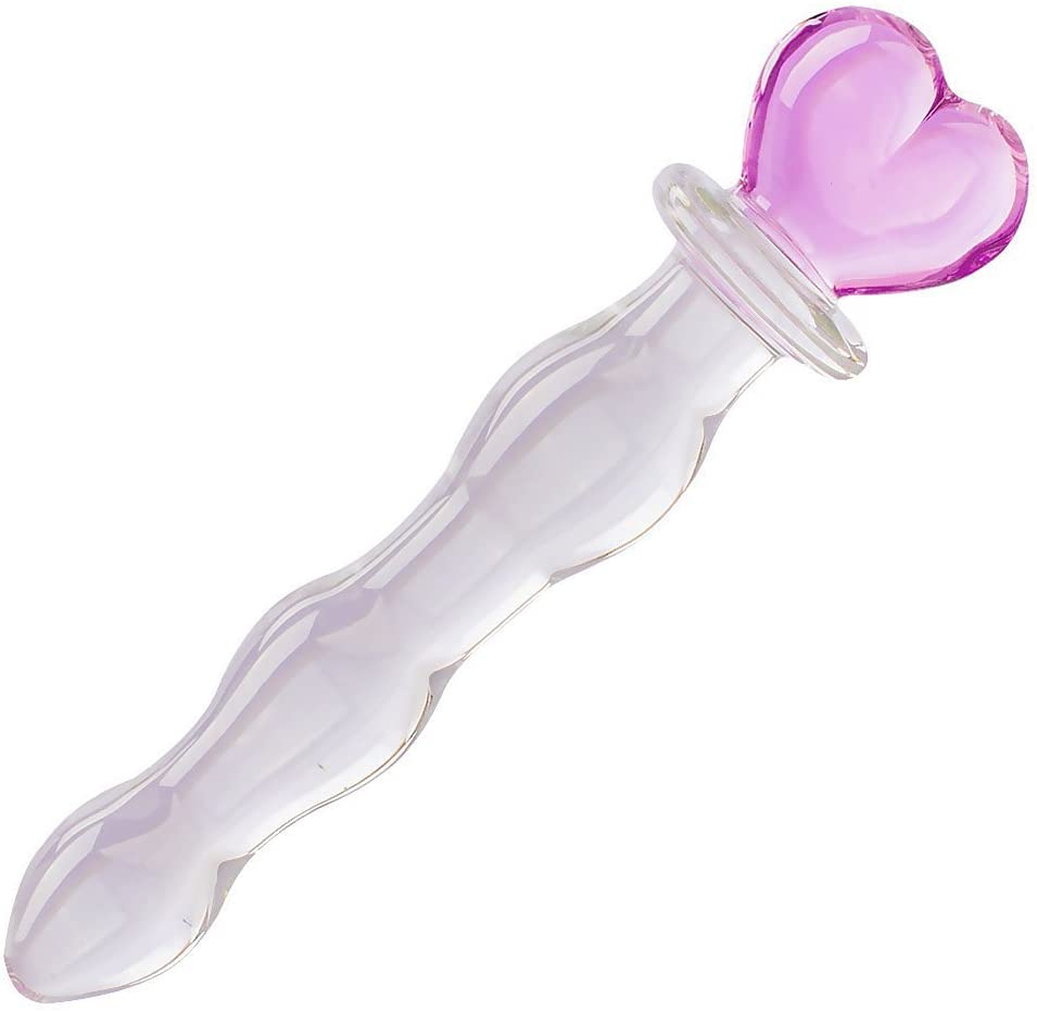 Crystal Glass Wand Dildo Penis - AKStore - Heart of Glass, Pink