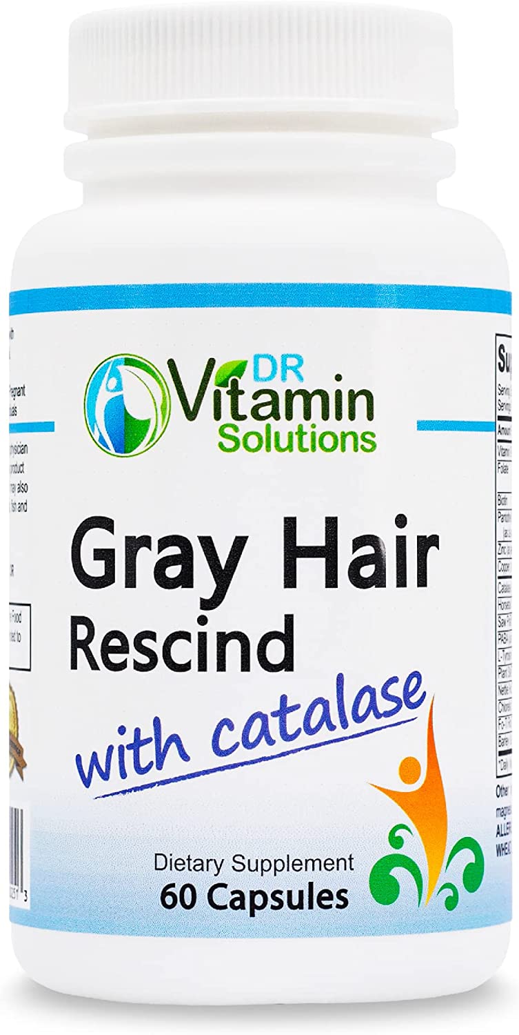 DR Vitamin Solutions Gray Hair Rescind Anti-Gray Hair Supplements for Men and Women (60 Capsules) Restores Natural Hair Color and Reverses Gray Hair at The Root