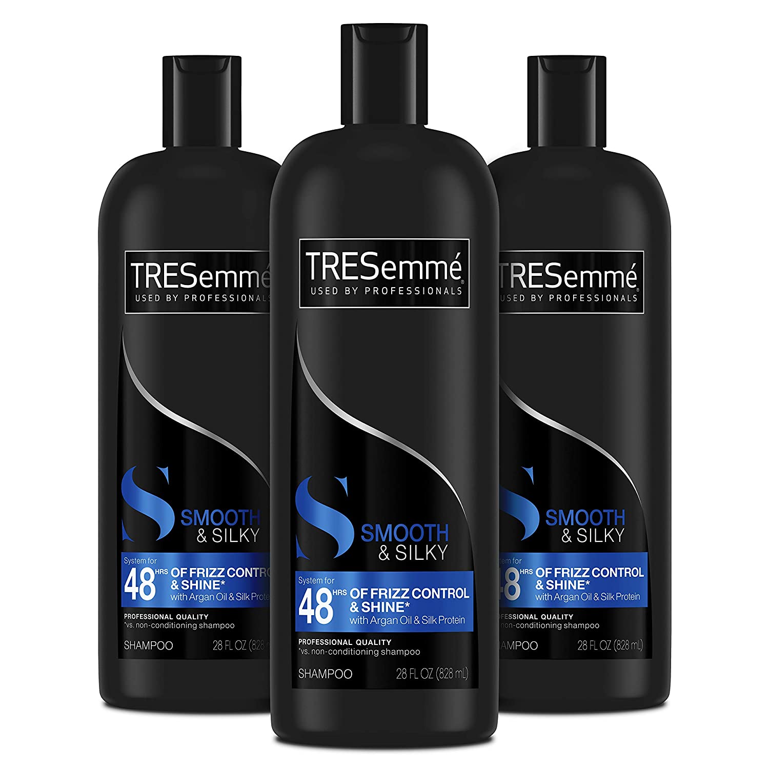 TRESemmé Shampoo Tames and Moisturizes Dry Hair With Moroccan Argan Oil Smooth and Silky For Professional Quality Salon-Healthy Look And Shine 28 oz 3 Count