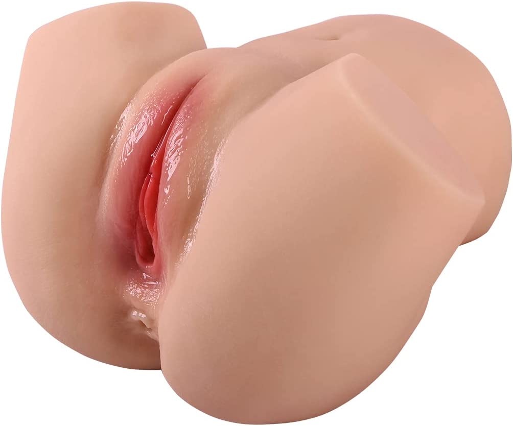 2022 Lifelike Male Masturbator with Sexy Curves, 4.63LB Mini Pussy Ass Masturbator Sex Toys for Men Masturbation, Pocket Pussy with Virgin Vagina and Anal for Man Orgasm (2 Holes)