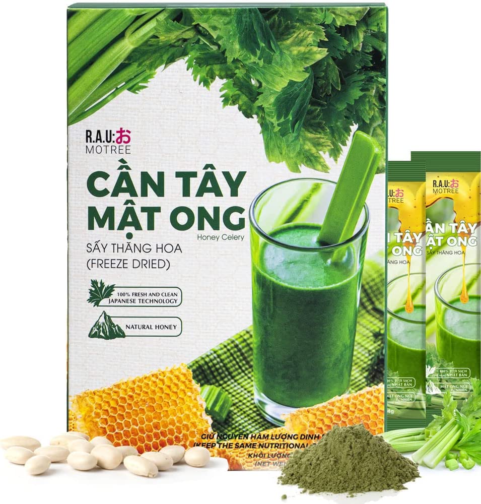 Motree Honey Celery Powder, Natural Detox & Cleanse, Triple Weight Management Processes - Compatible Diets: Keto, Paleo, IF,.. - White Kidney Bean Extract (12 Boxes - 14 pcs/Box)