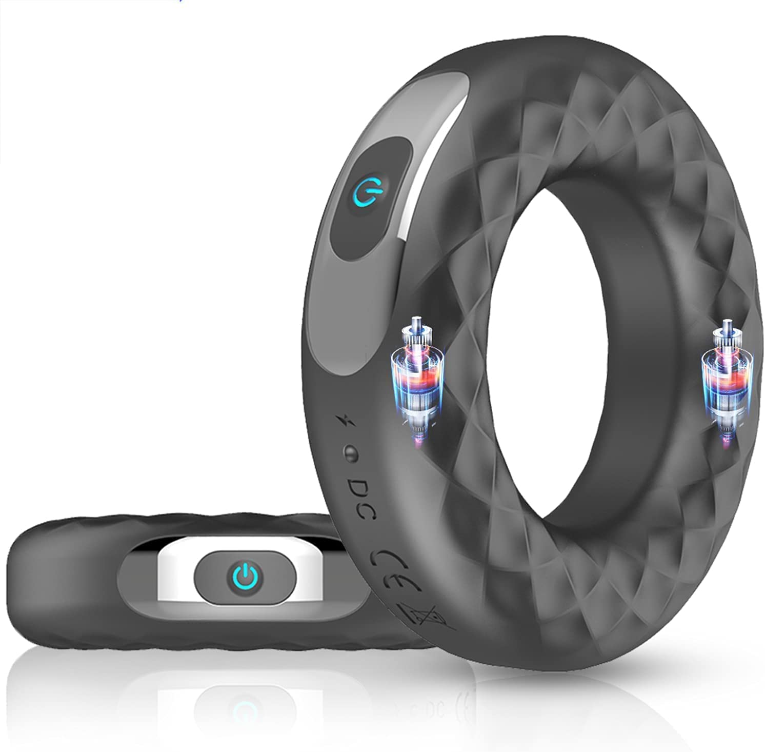 Cock Ring Vibrating Penis Rings - Male Sex Toy with 10 Modes Male Delayed Orgasm Toys Silicone Waterproof Vibration Sex Toys for Couples