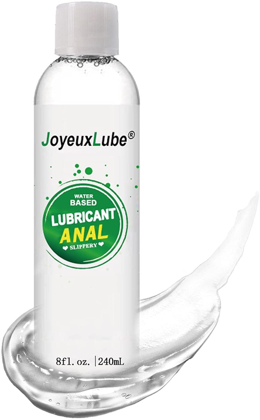 JoyeuxLube Water-Based Anal Lube 8 fl. Oz Relax Gently Numbing Desensitizing Lubricant Smooth Glide and More Pleasure for Women Men Couples